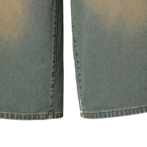 Shorts cargo baggy en jean pour homme, en feutre denim Lupin, avec double taille et strass aux genoux, personnalisés par le fabricant - Product Image 2