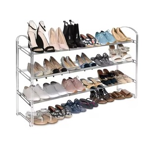 Polish Finish Shiny Metal Shoe Rack For Home Livingroom Hall Entry Storage Decorative Use Shoe Rack Footwear Shelve - Product Image 1