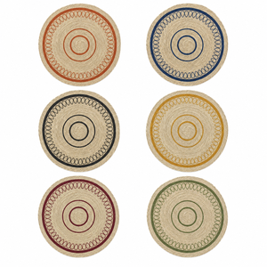 DCI Handwoven Rattan <b>Placemat</b> <b>Table</b> Mat Green Geometric Pattern Bohemian Style Home Decor Handmade Natural Fiber Medium - Product Image 4