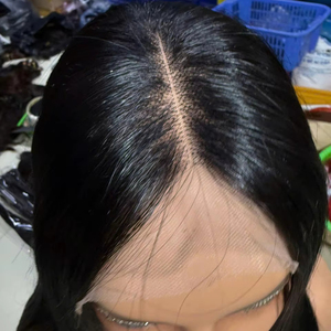 Peluca de 24 pulgadas! Peluca frontal de encaje de alta calidad 13*4 con parte trasera tejida, 100% cabello humano virgen, topper frontal de encaje negro - Product Image 1