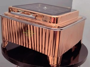 Calentador de Alimentos Rectangular de Acero Inoxidable, Servidor de Buffet, Soporte para Catering Chapado en Oro para Hoteles, Restaurantes, Bodas - I H C - Product Image 6