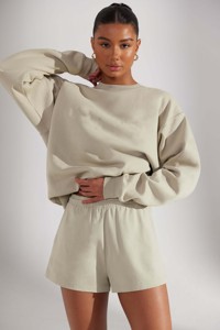 Shorts de sport pour femmes en pierre calcaire personnalisés, best-sellers, avec poches, design à enfiler, taille haute et respirants - Product Image 3