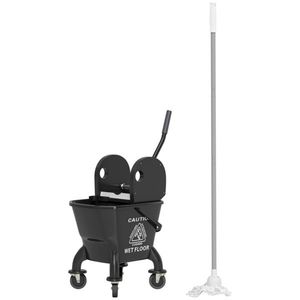 Carrello per Secchio Mop Rinforzato in Plastica per Pulizie, Carrello per Pulizie Professionali per Hotel e Ristoranti, Carrello per Servizi di Pulizia con Vano Chiuso - Product Image 3