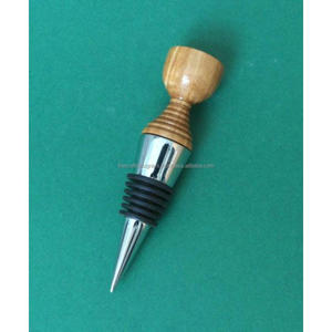 Polished Wood <b>Wine</b> Stopper Wholesale Price Metal Stainless Steel Champagne Bottle Stopper Handcrafts Bar Promotional gift Items - Product Image 5