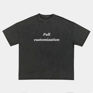 เสื้อยืดคอกลมแขนสั้นสีดำสำหรับผู้ชาย ผ้าฝ้าย 100% ทรงโอเวอร์ไซส์ สไตล์ฮิปฮอป พิมพ์ลายตัวอักษรด้านหน้า ผ้าเจอร์ซีย์ทอ - Product Image 1