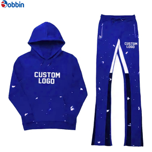 Nuevo Conjunto Deportivo para Hombre, Personalizable, Transpirable, Tallas Grandes, con Estampado Puff Spalter, Pantalones Acampanados, Cómodo y Transpirable - Product Image 1