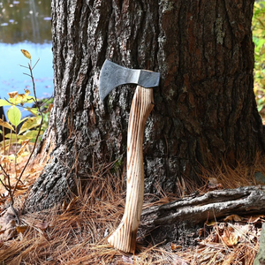 Hache à manche en bois fait main, lame en acier forgé, hache de survie, outil de camping en plein air, hache de qualité industrielle, hache robuste - Product Image 3