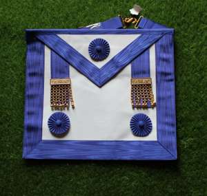 NESTA SPORTS Tablier de Maître Maçon de Loge Bleue avec Chaîne Dorée ou Chaîne Argentée et Ensemble Serpent - Product Image 1