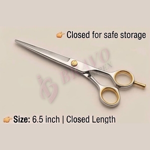 กรรไกรตัดผมมืออาชีพ สแตนเลสสตีล คุณภาพสูง ใบมีดโกนตรง ชุดอุปกรณ์ตัดผม - Product Image 4