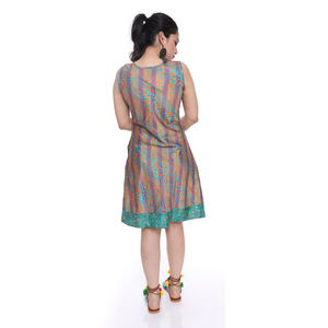 New Fashion Designer Printed Fancy Indian Sari Silk <b>Spaghetti</b> <b>Strap</b> Eco-Friendly Summer Tunics - Product Image 5