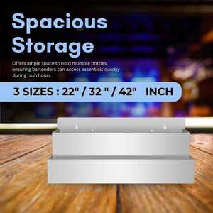 Estante de Lujo para Licores y Botellas de Acero Inoxidable con Doble Riel Deslizante para Cocina, Bar, Restaurante - Ecológico y Reutilizable - Product Image 2