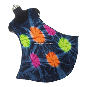 Latest <b>Summer</b> Wear <b>Bohemian</b> 100% Rayon Tie Dye Print Trendy <b>Dress</b> For Girls Women's Umbrella <b>Dress</b> Tie Dye Colorful Design Rayon - Product Image 6
