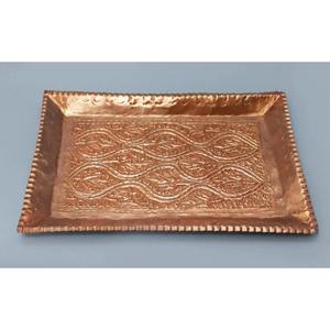 Plateau de service artisanal en cuivre avec finition antique, qualité supérieure pour la décoration de la maison, les mariages et les cadeaux du Ramadan - Product Image 6