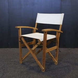 Modern <b>Teak</b> Wood Folding Director <b>Chair</b> with Outdoor Fabric Seat and Back for Villa Garden Use Model CHA40 - Product Image 1