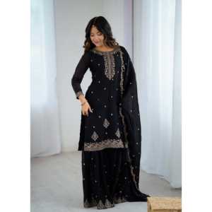 Top-bas de soirée de taille XS de créateur et Dupatta pour un look élégant - Product Image 3