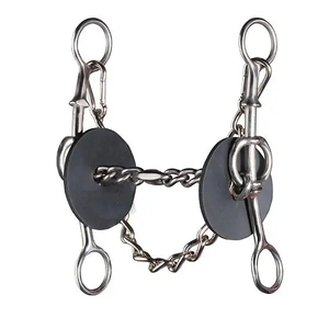 Reusable Heavy Duty Stainless Steel Horse Control Hackamore <b>Gag</b> <b>Bit</b> Dogbone Design Smooth Mouth Riding Tack Training Equipment - Product Image 4
