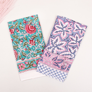 Artisan Handmade 100% Cotton Floral Block Printed 21" <b>Square</b> Bandana Hair <b>Scarf</b> High Quality Skin-Friendly Four Seasons Fashion - Product Image 6
