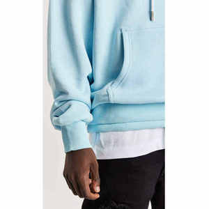 Sweat à capuche personnalisé en gros, vierge, épais, 100 % coton molletonné, respirant, décontracté pour homme - Product Image 5