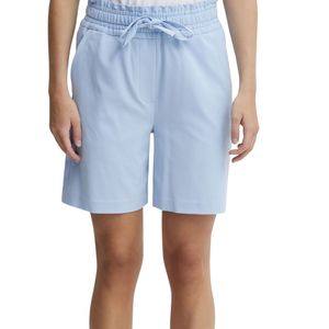 Shorts Bermuda en coton bleu clair taille haute avec cordon de serrage et poches, shorts de sport décontractés pour femmes - Product Image 1