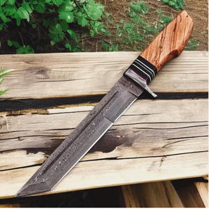 Cuchillo de Caza de Acero de Damasco de Grado Industrial Sm Knives - Cuchillo Personalizado OEM Hecho a Mano para Acampar al Aire Libre con Hoja de 6.5 Pulgadas y Cuerno de Ciervo - Product Image 4