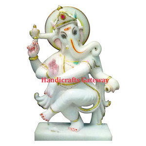 Exporter Of Marble Handicrafts Item, Marble <b>Gold</b> Painted Ganesh - Product Image 5