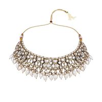 Ensemble collier et boucles d'oreilles en alliage plaqué or rose avec perles d'imitation et véritables perles, bijoux de mode pour femmes, pour les soirées