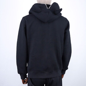 Sudadera con Capucha y Cremallera Negra Personalizada, 100% Algodón Felpa, Corte Regular Informal, para Otoño - Product Image 2