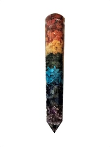 Sept Chakra Obélisque Point Baguette Gemme Orgone Agate Sculpté Reiki Charme de Guérison Spirituelle dans le Style Feng Shui - Product Image 3