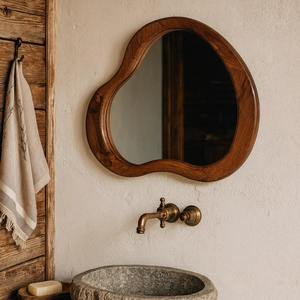 Espejo de Pared de Madera de Mango, Espejo de Pared de Madera Hecho a Mano para Decoración del Hogar, Tiendas y Boutiques, Espejo Colgante al por Mayor - Product Image 3