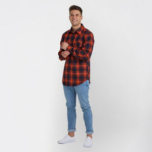 Camisa de Franela a Cuadros para Hombre, 100% Algodón, Precio Razonable, Informal, para Otoño, Antiarrugas, Transpirable - Product Image 3