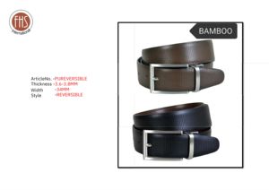 Ceinture réversible en cuir véritable pour homme, épaisseur 3,6-3,8 mm, ceinture de taille robuste, ceinture formelle et décontractée avec boucle en alliage de zinc - Product Image 4
