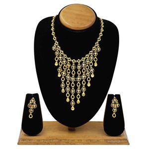 ชุดเครื่องประดับทองชุบไมครอน 14K 18K 24K ลายดอกไม้ สไตล์ดูไบ ตุรกี สำหรับเจ้าสาว สร้อยคอ ต่างหู แฟชั่นผู้หญิง ขายส่ง - Product Image 1