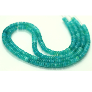 Cuentas de cuarzo planas redondas de color azul cielo neón, cuentas de cuarzo redondas lisas, 15 pulgadas, cuarzo de color azul cielo neón para la fabricación de joyas. - Product Image 3