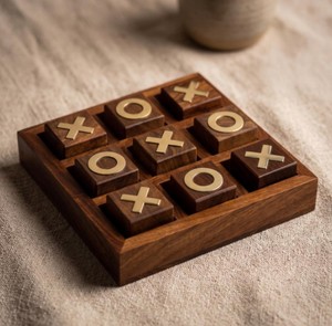 Jeu de Tic Tac Toe en bois durable, stratégique, éducatif, cadeau familial pour enfants et adultes, activités de fête - Product Image 5