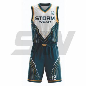 Camiseta de Baloncesto Storm Wear Sublimada con Cuello en V, Sin Mangas, Absorbente de Humedad, Ajuste Atlético, Unisex, para Adultos, para Todas las Temporadas - Product Image 1