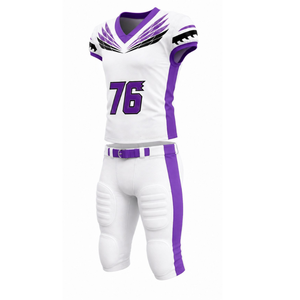 Uniforme de Fútbol Americano Bordado con Tela de Nailon Teñida, Conjunto de Jersey de Fútbol Americano con Número 76, Cuello en V, Manga Corta - Product Image 3