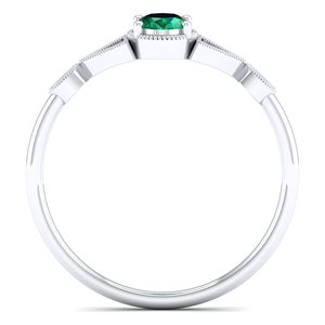 Anillos de Moissanita con Certificado GRA de Oro de 14K a Precio de Mayoreo REYES, Corte Ovalado, 0.5 Quilates, Gema Esmeralda, Regalo de Aniversario, Joyería Fina - Product Image 4