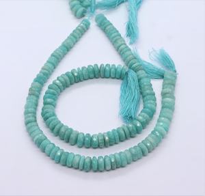 Cuentas facetadas de amazonita natural AAA en forma de neumático de 8-9 mm, cuentas de amazonita tipo arandela de 10 pulgadas, cuentas de amazonita Heishi en forma de rueda para joyería - Product Image 6