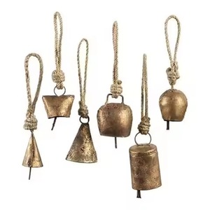Antique Finish Metal Christmas Hanging Bells Decorative Holiday <b>Tree</b> <b>Ornament</b> - Product Image 2