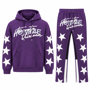 Nuevos Conjuntos Deportivos Personalizados de Felpa 100% Algodón, Sudaderas Lisas con Estampado, Ropa Deportiva Urbana, Conjuntos Deportivos de Verano e Invierno con Logotipo - Product Image 1
