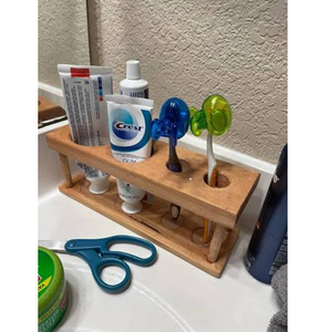 Trending Wooden Toilet Bathroom Accessories <b>Brush</b> and Toothpaste Holder for Decoration Luxury Bathroom Set for Home or Hotel Use - Product Image 3