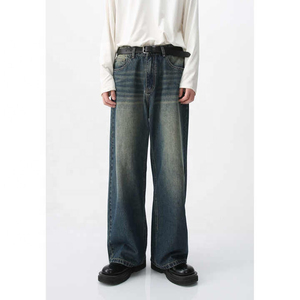 Pantalones vaqueros holgados de hombre, de pierna ancha, estilo casual, modernos, streetwear, elegantes, duraderos, transpirables, al por mayor - Product Image 5