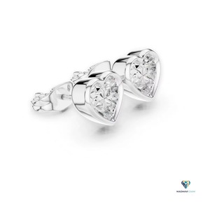 Ensemble de bijoux en or blanc 2,50 carats avec diamants de laboratoire en forme de cœur, serti clos en or 18 carats, comprenant un pendentif cœur et des boucles d'oreilles clous, bijoux fins - Product Image 6