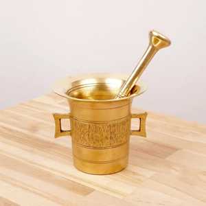 Antique Bronze Finished Wood Mortar Pestle Set Leak Proof Durable Dishwasher & Oven Safe Spice <b>Grinder</b> <b>Herb</b> Garlic Crusher - Product Image 5