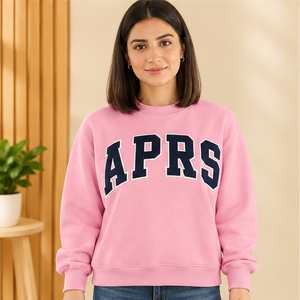 APRS <b>Women's</b> <b>Red</b> Crew Neck <b>Sweatshirt</b> Greek Life Chapter Apparel Varsity Collegiate Campus Wear Wholesale Supplier - Product Image 3