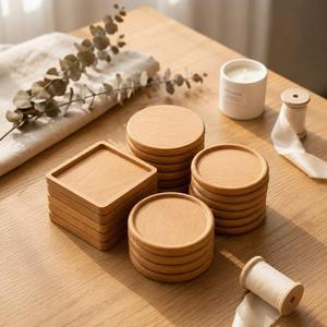แผ่นรองแก้วไม้ธรรมชาติทำมือสุดหรู สำหรับพิธีชงชา รูปทรงสี่เหลี่ยม เป็นมิตรกับสิ่งแวดล้อม หนา 4 มม. ผลิตโดย MN Exports เส้นผ่านศูนย์กลาง 350 มม. - Product Image 6