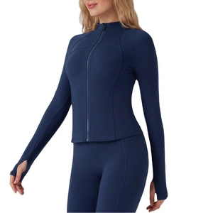 <b>Womens</b> Breathable Plaid Yoga Sports Jacket Long Sleeve Running Sweatshirt Lightweight Windbreaker Workout Fitness Training <b>Top</b> O - Product Image 1