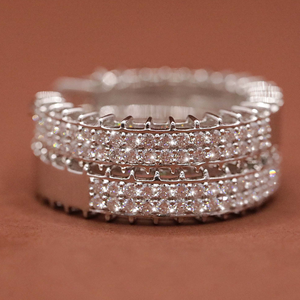 Elegant Diamond <b>Hoop</b> Earrings 925 <b>Sterling</b> <b>Silver</b> Round Moissanite Statement Earrings for Women - Product Image 3