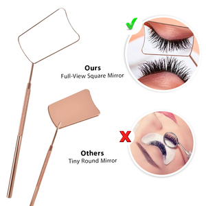 Professional Rose Gold <b>Square</b> Hand Held Eyelash <b>Mirror</b> for Lashes Beauty Tool Custom Branding Lash <b>Mirror</b> - Product Image 4