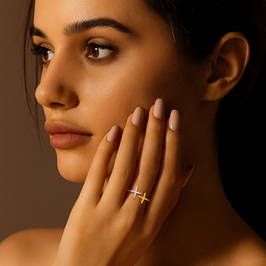 Luxury Gold Hoop <b>ring</b> with Emerald Accents and Diamond Details Premium Gold 1 Ct Retro Hoop <b>ring</b> with Emerald and Diamond - Product Image 2